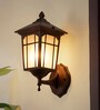 Mini Transitional Outdoor Wall Sconce | Dark Brown Finish, Geometric Profile
