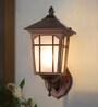 Mini Transitional Outdoor Wall Sconce | Dark Brown Finish, Geometric Profile