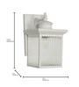 Mini Transitional Outdoor Wall Sconce | White Cuboid Frame with Fluted Glass