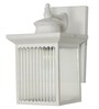 Mini Transitional Outdoor Wall Sconce | White Cuboid Frame with Fluted Glass