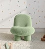 Mini Velvet Kids Accent Chair In Green Colour