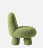 Mini Velvet Kids Accent Chair In Olive Green Colour