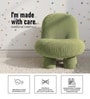 Mini Velvet Kids Accent Chair In Olive Green Colour