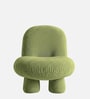 Mini Velvet Kids Accent Chair In Olive Green Colour