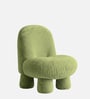 Mini Velvet Kids Accent Chair In Olive Green Colour