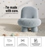 Mini Velvet Kids Accent Chair In Sky Blue Colour