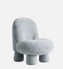 Mini Velvet Kids Accent Chair In Sky Blue Colour