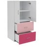 McMimi Mini Wardrobe with Two Drawers in Red & Pink Colour