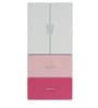 McMimi Mini Wardrobe with Two Drawers in Red & Pink Colour