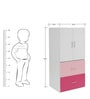McMimi Mini Wardrobe with Two Drawers in Red & Pink Colour