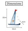 Dark Blue Mini Wooden Sailboat Model Decoration Borderstarfish