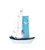 Light Blue Mini Wooden Sailboat Model Decoration