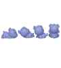 Miniature Cute Deer Set of 4 Lavender Polyresin Figurines