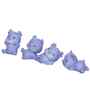 Miniature Cute Deer Set of 4 Lavender Polyresin Figurines