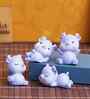 Miniature Cute Deer Set of 4 Lavender Polyresin Figurines