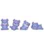 Miniature Cute Deer Set of 4 Lavender Polyresin Figurines