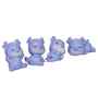 Miniature Cute Deer Set of 4 Lavender Polyresin Figurines