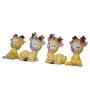 Miniature Cute Deer Set of 4 Yellow Polyresin Figurines