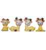 Miniature Cute Deer Set of 4 Yellow Polyresin Figurines