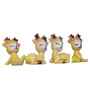 Miniature Cute Deer Set of 4 Yellow Polyresin Figurines