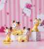 Miniature Cute Deer Set of 4 Yellow Polyresin Figurines