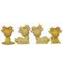 Miniature Cute Deer Set of 4 Yellow Polyresin Figurines