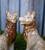 Miniature Figurine Wolf Couple Decorative Figurine
