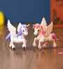 Miniature Unicorn Horse Set of 2  Multicolour Polyresin Figurines