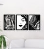 Black & White Abstract Wall Art Framed Set of 3