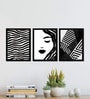 Black & White Abstract Wall Art Framed Set of 3