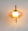 Minimal Brass Down Kachori Glass Wall Lamp