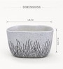Minimal Grass Art Ceramic Planter Bowl White Decorative Succulent Pot for Home & Office Decor