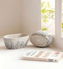 Minimal Grass Art Ceramic Planter Bowl White Decorative Succulent Pot for Home & Office Decor
