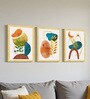 Abstract Botanical Framed Wall Art Set of 3