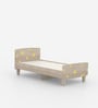 Minimalist Kids Single Bed in Oak and Yellow