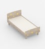 Minimalist Kids Single Bed in Oak and Yellow