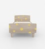 Minimalist Kids Single Bed in Oak and Yellow