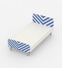 Minimalist Kids Single Bed in White and Blue Stripes