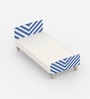 Minimalist Kids Single Bed in White and Blue Stripes