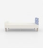 Minimalist Kids Single Bed in White and Blue Stripes