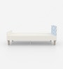 Minimalist Kids Single Bed in White and Light Blue Stripes