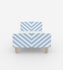 Minimalist Kids Single Bed in White and Light Blue Stripes