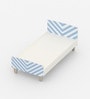Minimalist Kids Single Bed in White and Light Blue Stripes