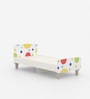 Minimalist Kids Single Bed in White and Multicolor