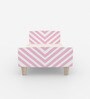 Minimalist Kids Single Bed in White and Pink Stripes