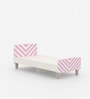 Minimalist Kids Single Bed in White and Pink Stripes