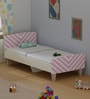 Minimalist Kids Single Bed in White and Pink Stripes