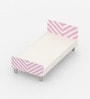 Minimalist Kids Single Bed in White and Pink Stripes