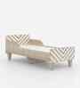 Minimalist Kids Toddler Bed in Oak and White Stripes