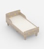 Minimalist Kids Toddler Bed in Oak and Yellow Finish